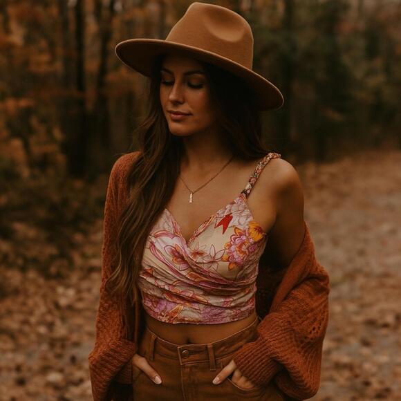 Zara Tops - ZARA Crop‎ Top S Floral Wrap Y2K Indie Sleaze Fairycore Cottagecore Boho